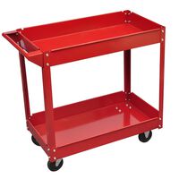 vidaXL Количка за инструменти за работилница 100 кг червена