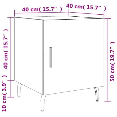 vidaXL Нощни шкафчета 2 бр черни 40x40x50 см инженерно дърво