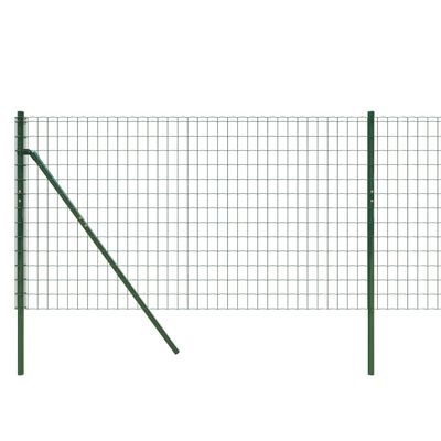 vidaXL Ограда от телена мрежа зелена 1x25 м поцинкована стомана