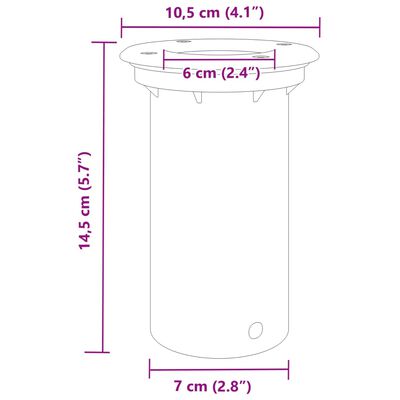 vidaXL Наземна външна лампа, кръгла, черна, 10,5x10,5 см, лят алуминий