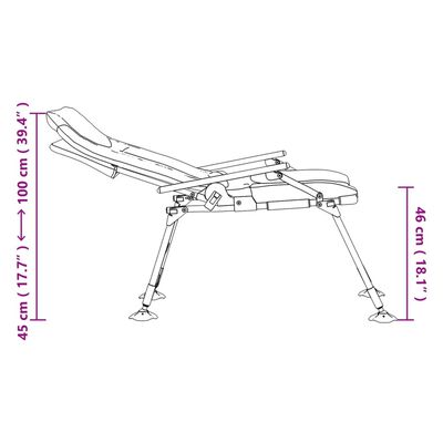 vidaXL Риболовен стол с подлакътник, сгъваем, таупе