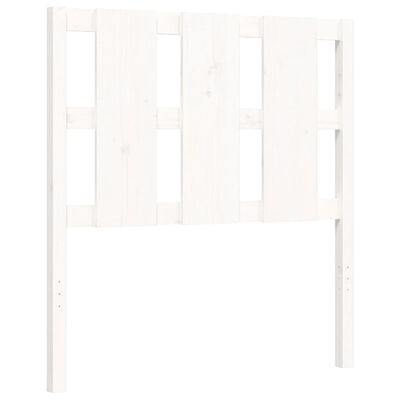 vidaXL Рамка за легло с табла, бяла, 90x190 см, масивно дърво