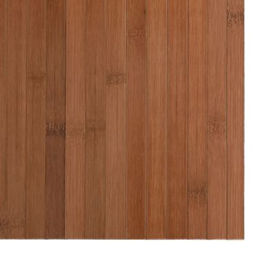 vidaXL Килим, правоъгълен, кафяв, 60x200 см, бамбук