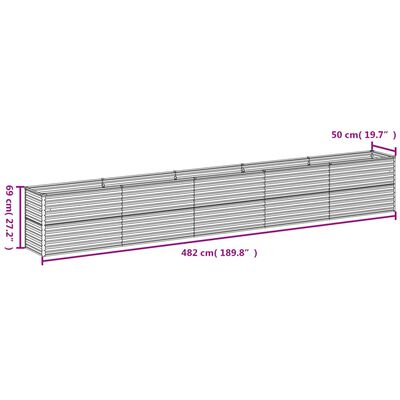 vidaXL Градинска повдигната леха 482x50x69 см кортенова стомана