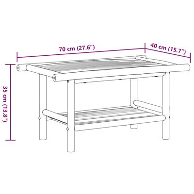 vidaXL Маса за кафе 70x40x35 см бамбук