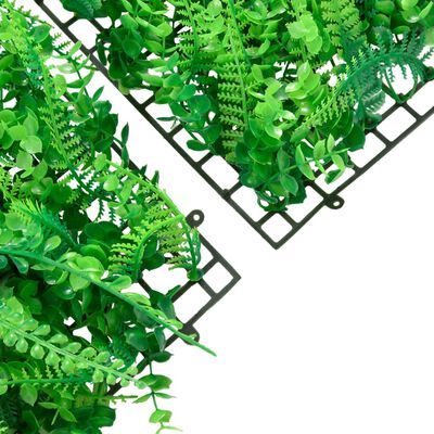  vidaXL Ограда от изкуствени папратови листа 6 бр зелена 40x60 см