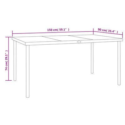 vidaXL Градински трапезен комплект, 7 части, стомана