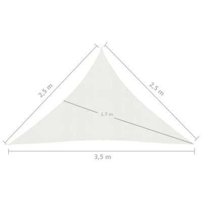 vidaXL Платно-сенник, 160 г/м², бяло, 2,5x2,5x3,5 м, HDPE