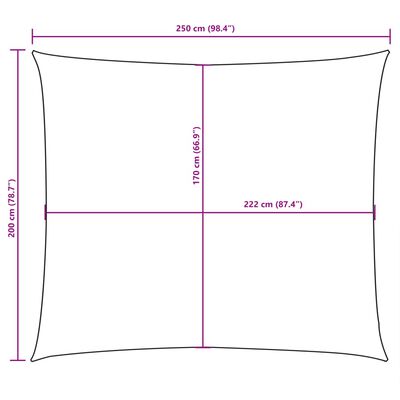 vidaXL Платно-сенник, Оксфорд плат, правоъгълно, 2x2,5 м, черно