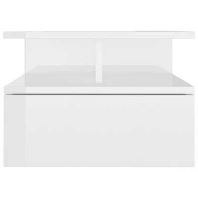 vidaXL Нощни шкафчета за стена 2 бр силен бял гланц 40x31x27 см
