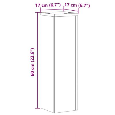 vidaXL Стойки за растения 2 бр бели 17x17x60 см инженерно дърво