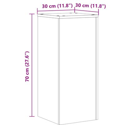 vidaXL Стойки за растения 2 бр сив сонома 30x30x70 см инженерно дърво