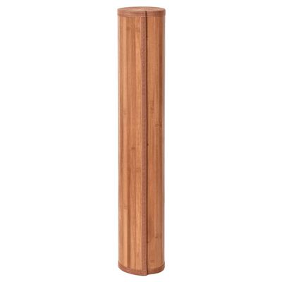 vidaXL Килим, правоъгълен, кафяв, 100x300 см, бамбук