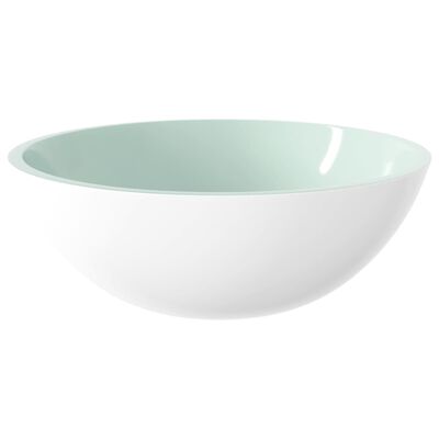 vidaXL Стъклена мивка, 50x37x14 см, бяла