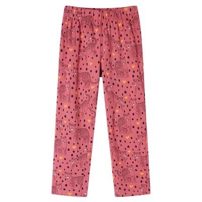 Детска пижама с дълъг ръкав, старо розово, 116