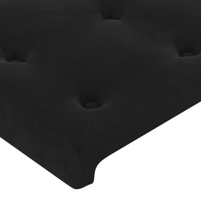 vidaXL Горна табла за легло с уши, черна, 83x23x118/128 см, кадифе