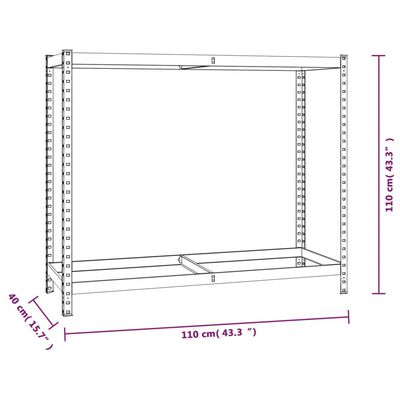 vidaXL Стелажи за гуми с 2 рафта 4 бр сребристи 110x40x110 см стомана