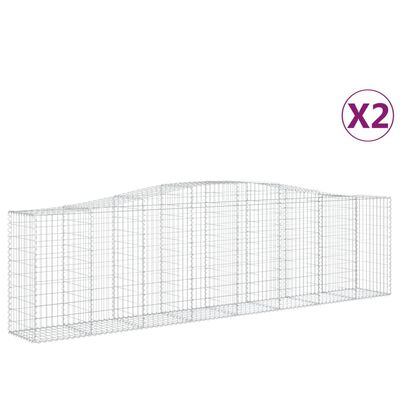 vidaXL Габионни кошници арка 2 бр 400x50x100/120 см поцинковано желязо