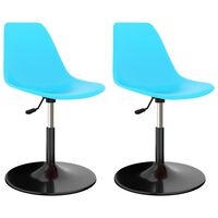 vidaXL Въртящи се трапезни столове, 2 бр, сини, PP