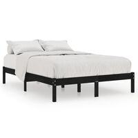 vidaXL Рамка за легло, черна, бор масив, 140x200 cм