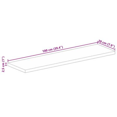 vidaXL Плот за маса 100x20x2,5 см правоъгълен регенерирано дърво масив