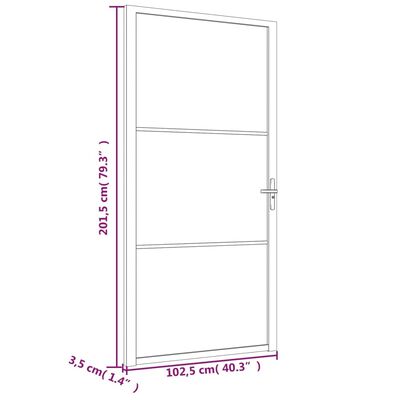 vidaXL Интериорна врата, 102,5x201,5 см, бяла, ESG стъкло и алуминий