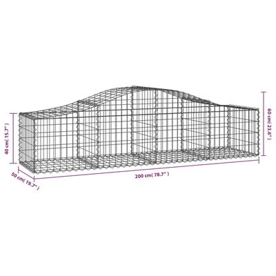 vidaXL Габионни кошници арка 30 бр 200x50x40/60 см поцинковано желязо