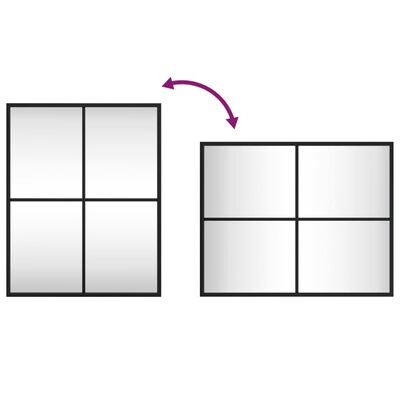 vidaXL Стенно огледало, черно, 40x50 см, правоъгълно, желязо