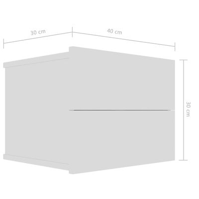 vidaXL Нощно шкафче, бяло, 40x30x30 см, инженерно дърво