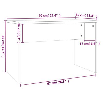 vidaXL Комплект тоалетка, бял гланц, 74,5x40x141 см