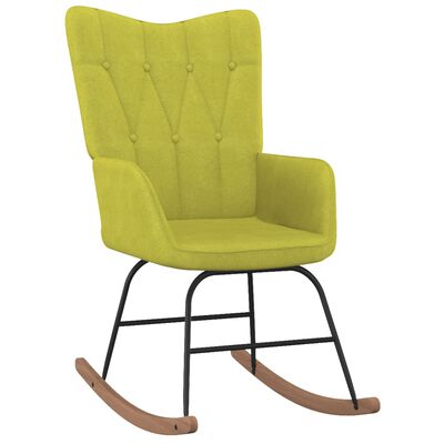 vidaXL Люлеещ се стол, зелен, текстил