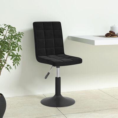 vidaXL Въртящи трапезни столове, 4 бр, черни, кадифе