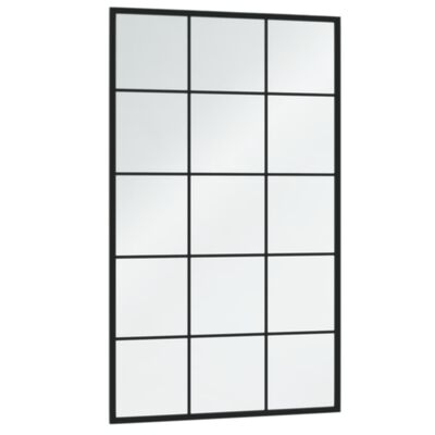 vidaXL Огледало за стена, черно, 100x60 см, метал