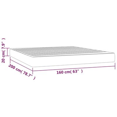 vidaXL Матрак за легло с покет пружини кремав 160x200x20 см плат