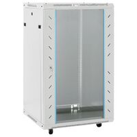 vidaXL 18U сървърен шкаф, 19", IP20, сив, 60x60x100 см