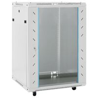 vidaXL 15U сървърен шкаф, 19", IP20, сив, 53x40x80 см