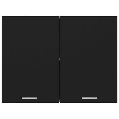 vidaXL Висящ шкаф, черен, 80x31x60 см, инженерно дърво