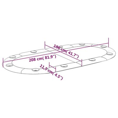 vidaXL Сгъваем плот за покер за 10 играча, зелен, 208x106x3 см