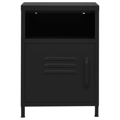vidaXL Нощни шкафчета, 2 бр, черни, 35х35х51 см, стомана