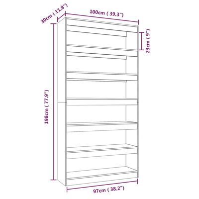 vidaXL Разделител за стая, бетонно сив, 100x30x198 см, инженерно дърво