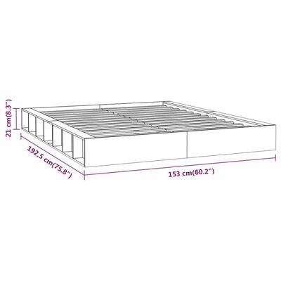 vidaXL рамка за легло черно 135x190 см 4FT6 Double масивно дърво