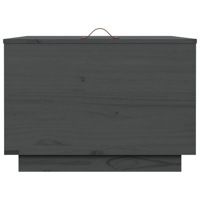 vidaXL Кутии за съхранение с капаци 3 бр сиви борова дървесина масив