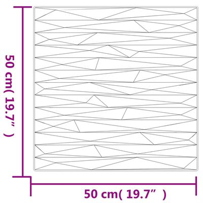 vidaXL Стенни панели 12 бр бели 50x50 см XPS 3 м² камък