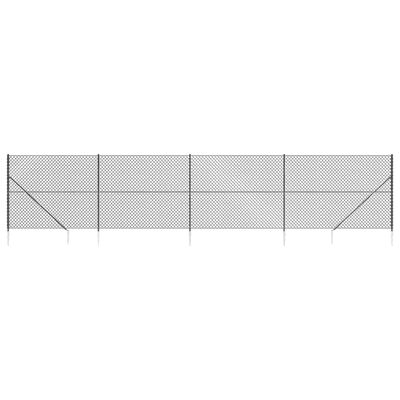 vidaXL Плетена оградна мрежа с шипове, антрацит, 1,8x10 м