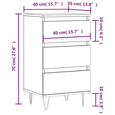 vidaXL Бюфет сив сонома 40x35x70 см инженерно дърво