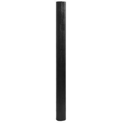 vidaXL Килим, правоъгълен, черен, 80x300 см, бамбук