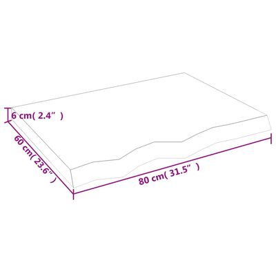 vidaXL Плот за баня тъмнокафяв 80x60x(2-6) см обработено масивно дърво