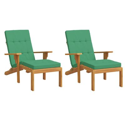 vidaXL Възглавници за столове шезлонги 2 бр зелени Оксфорд плат