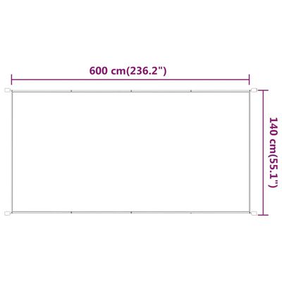 vidaXL Вертикален сенник, бежов, 140x600 см, оксфорд плат