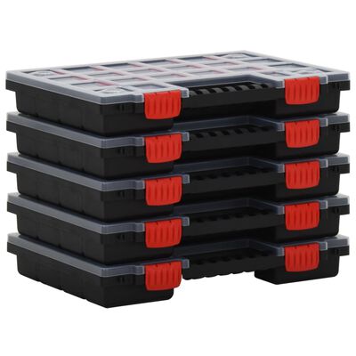 vidaXL Асортиментни кутии, 5 бр, 34,5x25x5 см, полипропилен
